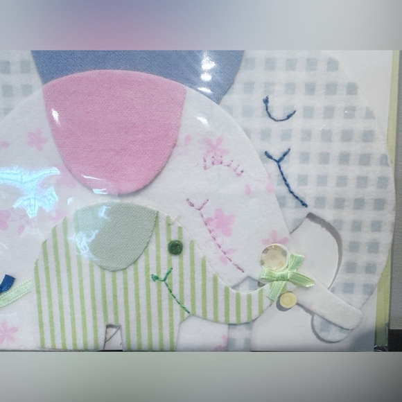 Hallmark Baby Newborn Congratulations Well Wishes Card Elephants - Picture 2 of 3